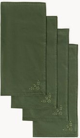 Geborduurde kerstservetten Hedda, 4-delig