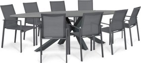 Tuinset 8 personen 280 cm Aluminium Grijs Lifestyle Garden Furniture Timo/Ellisse