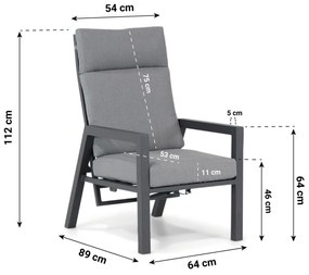 Tuinstoel Aluminium Grijs-antraciet Lifestyle Garden Furniture Belmond