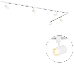 Smart railsysteem wit 1-fase 5-lichts incl. Wifi GU10 - Iconic Jeana Modern GU10 Binnenverlichting Lamp