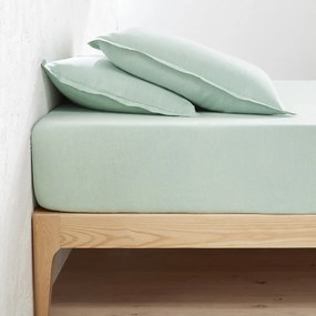 Hoeslaken in gewassen linnen, omslag 35 cm, Linot