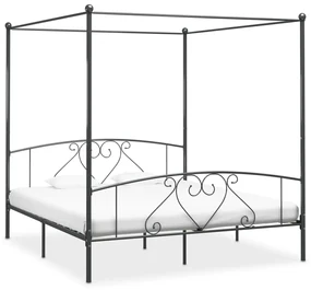 vidaXL Hemelbedframe metaal grijs 200x200 cm
