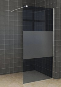 Saqu Subtly douchewand excl. muurprofiel 140x200cm semi-gesatineerd rookglas