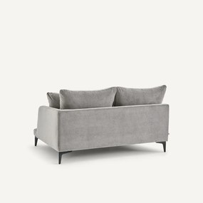 Halve bank in stone-kleurig fluweel, 2-zit, MODERNISTE