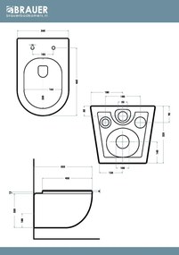Brauer Tornado hangend toilet met tornadospoeling en quick release toiletzitting
