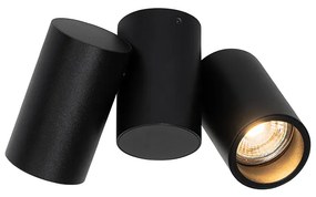 Design Spot / Opbouwspot / Plafondspot zwart 2-lichts verstelbaar - Michael Design GU10 Binnenverlichting Lamp