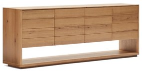 Kave Home Alguema Eiken Dressoir Met Deuren En Open Vak 200 Cm - 200x40x74cm.