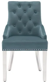 vidaXL Eetkamerstoel fluweel blauw