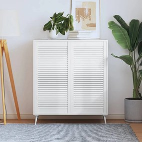 vidaXL Louvredeuren 2 st 99,3x49,4 cm massief grenenhout wit