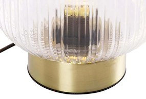 Art Deco tafellamp messing met glas - Karel