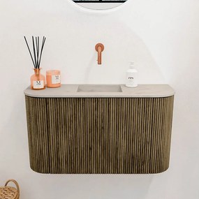 Mondiaz Joya DLux 75cm toiletmeubel ronding links/rechts dusk met wastafel faye midden zonder kraangat opalo