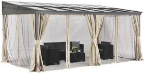 Aluminium terrasoverkapping 4 x 6 m Tarragona Premium Garden Point beige