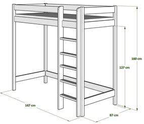 Kinderen Grijs Hoogslaper - Bobby Voor Kinderen Kinderen Junioren 5059914014004 Children's Beds Home, 160x80, Geen Children's Beds Home Dennenhout