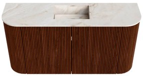 Mondiaz Joya DLux 85cm toiletmeubel ronding links/rechts ruby met wastafel faye midden zonder kraangat frappe