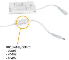 Inbouw LED-paneel wit langwerpig incl. LED 3000K - 6500K met dipswitch - Seagal