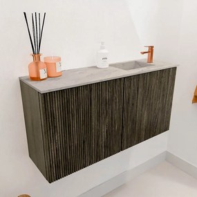 Mondiaz Joya DLux 80cm toiletmeubel shadow met wastafel faye rechts 1 kraangat glace