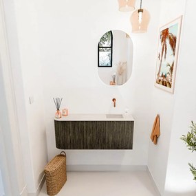 Mondiaz Joya DLux 100cm toiletmeubel ronding links shadow met wastafel faye rechts zonder kraangat meli