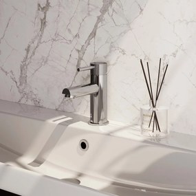 Brauer Chrome Carving wastafelkraan met lange, ronde handgreep en ColdStart chroom