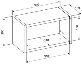 Comad Artisan half hoge open kast 35x20cm eiken