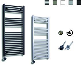 Sanicare elektrische design radiator 60x112cm wit met thermostaat links chroom
