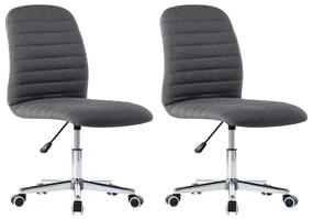 vidaXL Eetkamerstoelen 2 st stof donkergrijs