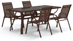 vidaXL 5-delige Tuinset bruin en zwart