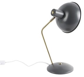 Retro tafellamp grijs met brons - Milou Modern E14 rond Binnenverlichting Lamp