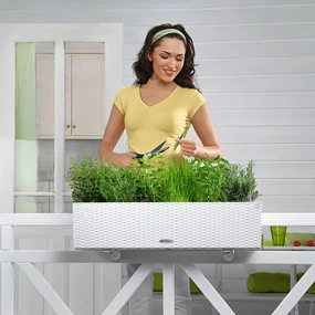 LECHUZA Plantenbak BALCONERA Cottage 80 ALL-IN-ONE wit