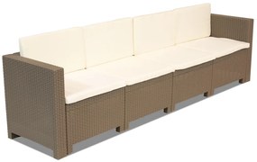 Vierzitsbank van kunststof rotan Colorado cappuccino Bica