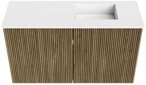 Mondiaz Joya 70cm toiletmeubel dusk met wastafel faye rechts zonder kraangat talc