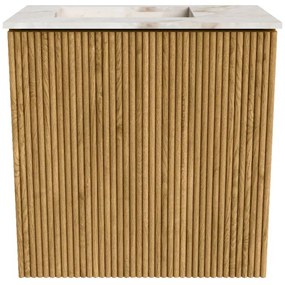 Mondiaz Joya DLux 40cm toiletmeubel oak met wastafel faye links 1 kraangat frappe