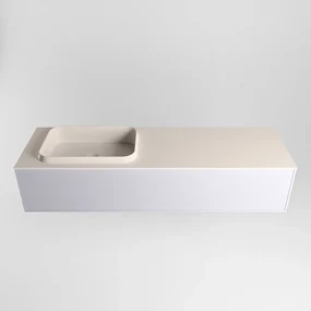 Mondiaz Erin 150cm badmeubel Cale met 1 lade en beige wastafel links 1 kraangat