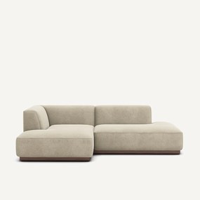 Hoekbank links in linnen fluweel, JACOPO