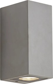 Moderne buiten wandlamp grijs 2-lichts IP44 - Pompei