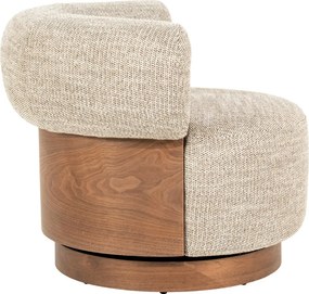 Fauteuil Met Hout Draaibaar Taupe