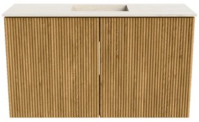 Mondiaz Joya DLux 70cm toiletmeubel oak met wastafel faye midden 1 kraangat meli