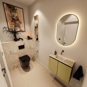 Mondiaz Ture DLux toiletmeubel 60cm oro met wastafel frappe midden zonder kraangat