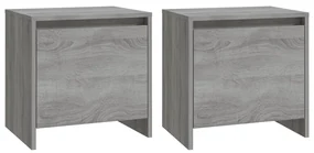 vidaXL Nachtkastjes 2 st 45x34x44,5 cm spaanplaat grijs sonoma eiken