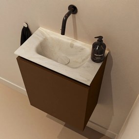 Mondiaz Ture DLux toiletmeubel 40cm rust met wastafel ostra midden zonder kraangat