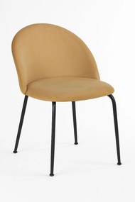 Set 4 Black Dalnia Fluwelen Stoelen