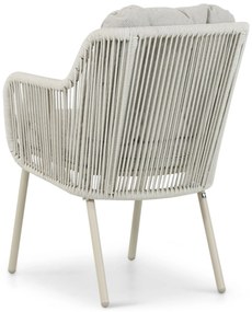 Tuinset 6 personen 150 cm Aluminium/rope Taupe Santika Furniture Santika