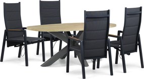 Tuinset 4 personen 200 cm Aluminium Grijs Lifestyle Garden Furniture Essence/Brookline