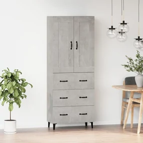 vidaXL Hoge kast bewerkt hout betongrijs