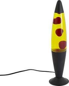 Lavalamp geel met rode wax incl. LED - Molten Lava