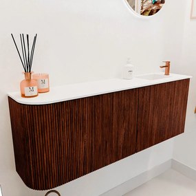 Mondiaz Joya 110cm toiletmeubel ronding links ruby met wastafel faye rechts 1 kraangat talc