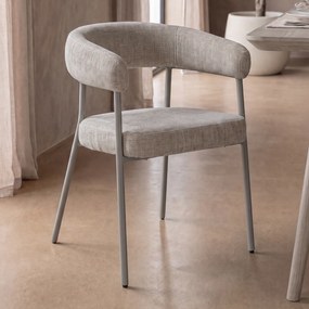Beige Eetkamerstoel Met Ronde Rug