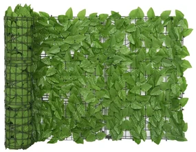 vidaXL Balkonscherm met groene bladeren 400x75 cm