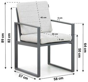 Tuinstoel Aluminium Grijs-antraciet Lifestyle Garden Furniture Nuno