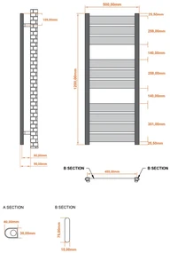 Eastbrook Santero handdoekradiator 50x120cm 373W chroom