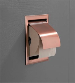 Saniclear Copper inbouw toiletrol houder met klep geborsteld koper
